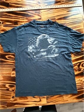 American Tradition eagle graphic navy T-shirt